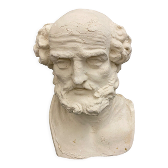 Buste de Socrate en plâtre milieu XXe atelier d'artiste