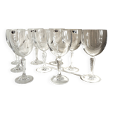 Set of 9 Bohemian Crystal Wine Glasses