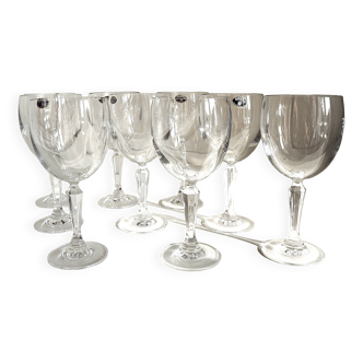 Set of 9 Bohemian Crystal Wine Glasses