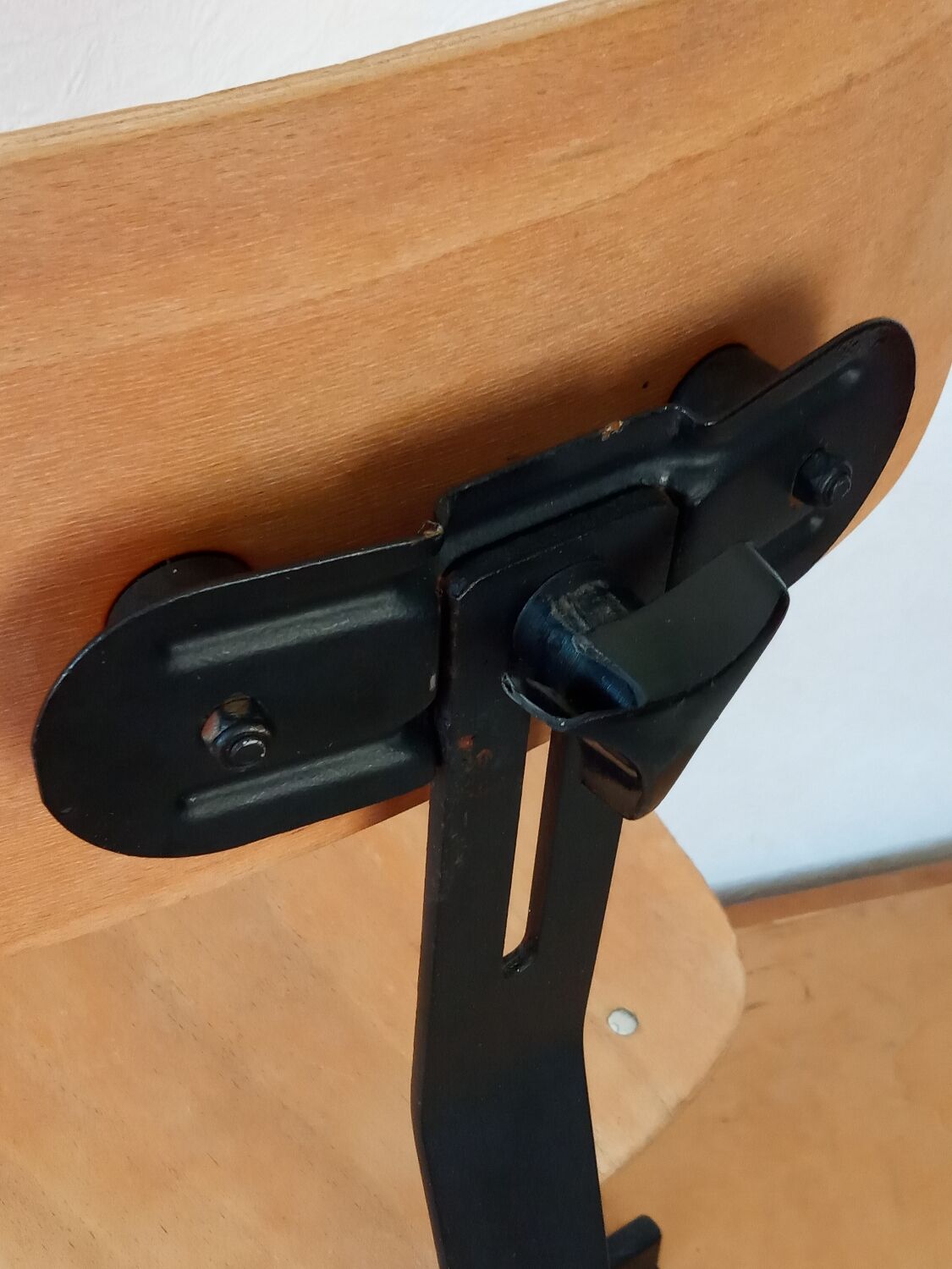 Pair of high workshop bar chairs