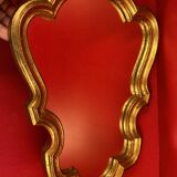 Baroque alcove mirror in gilded wood with Louis XV style moldings - 39.5 x 31.5 cm