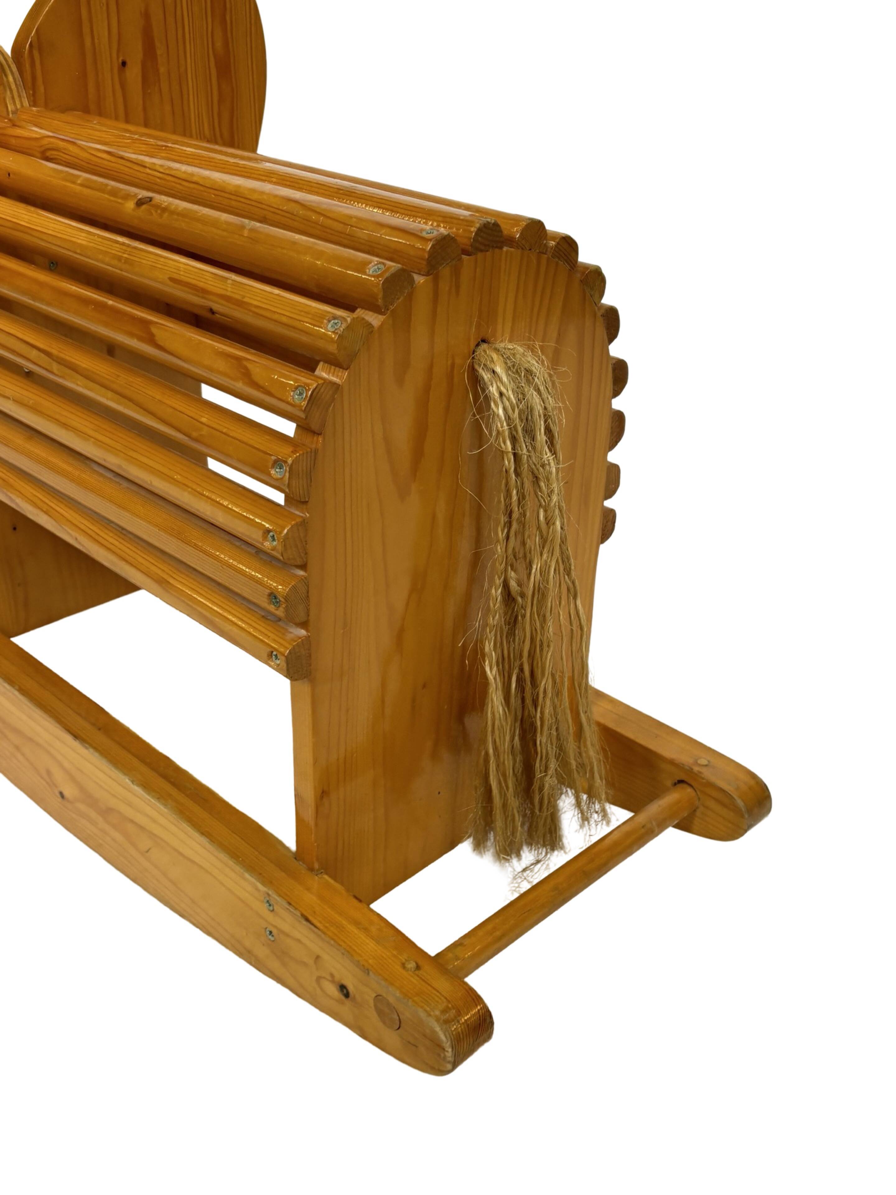 Vintage Swedish design Wooden Rocking Elephant 80's design