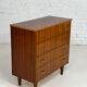 Commode années 60 en bois et laiton