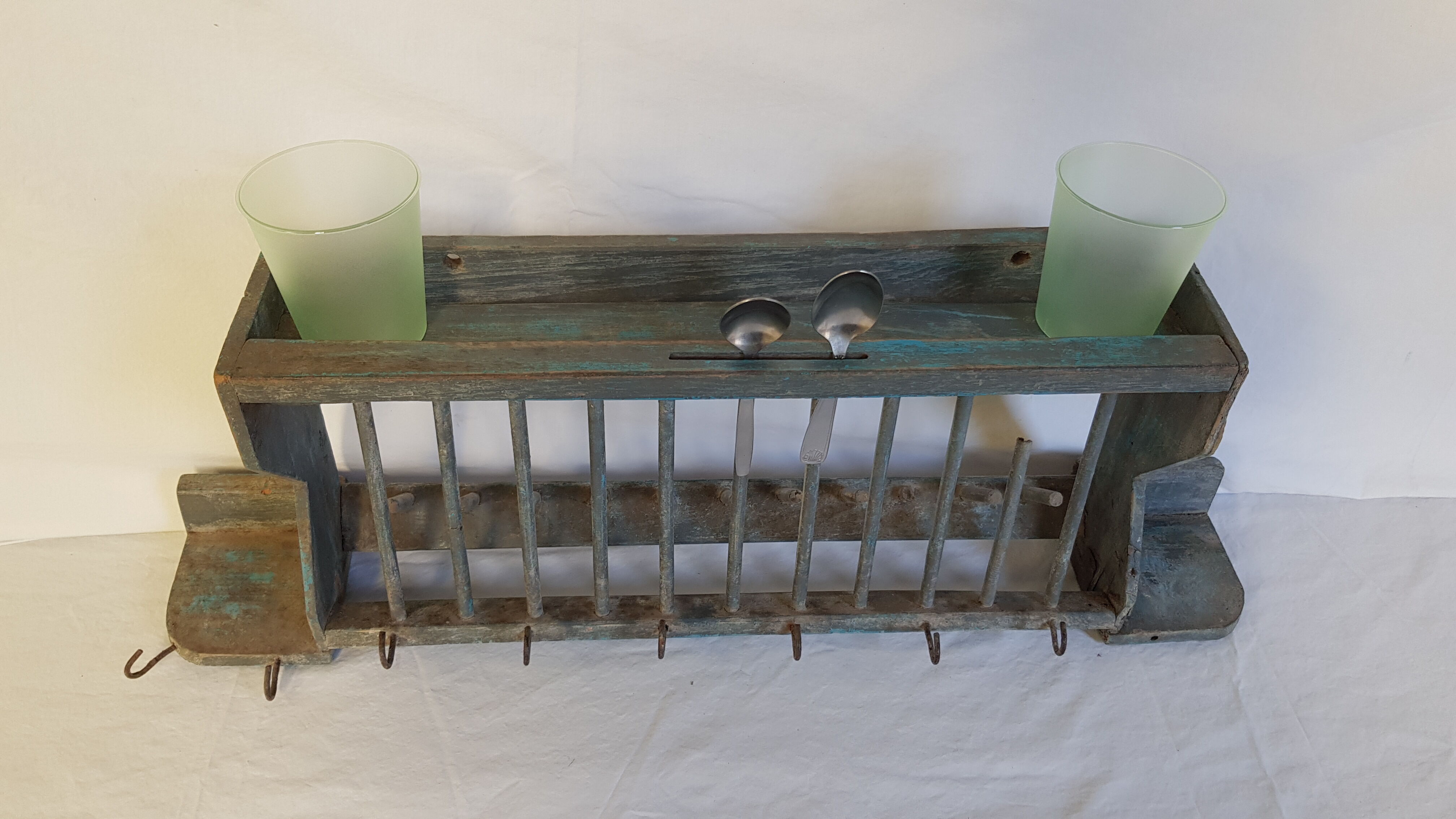 Antique wall shelf - Burmese teak drainer - 63 x 14 x 23 cm