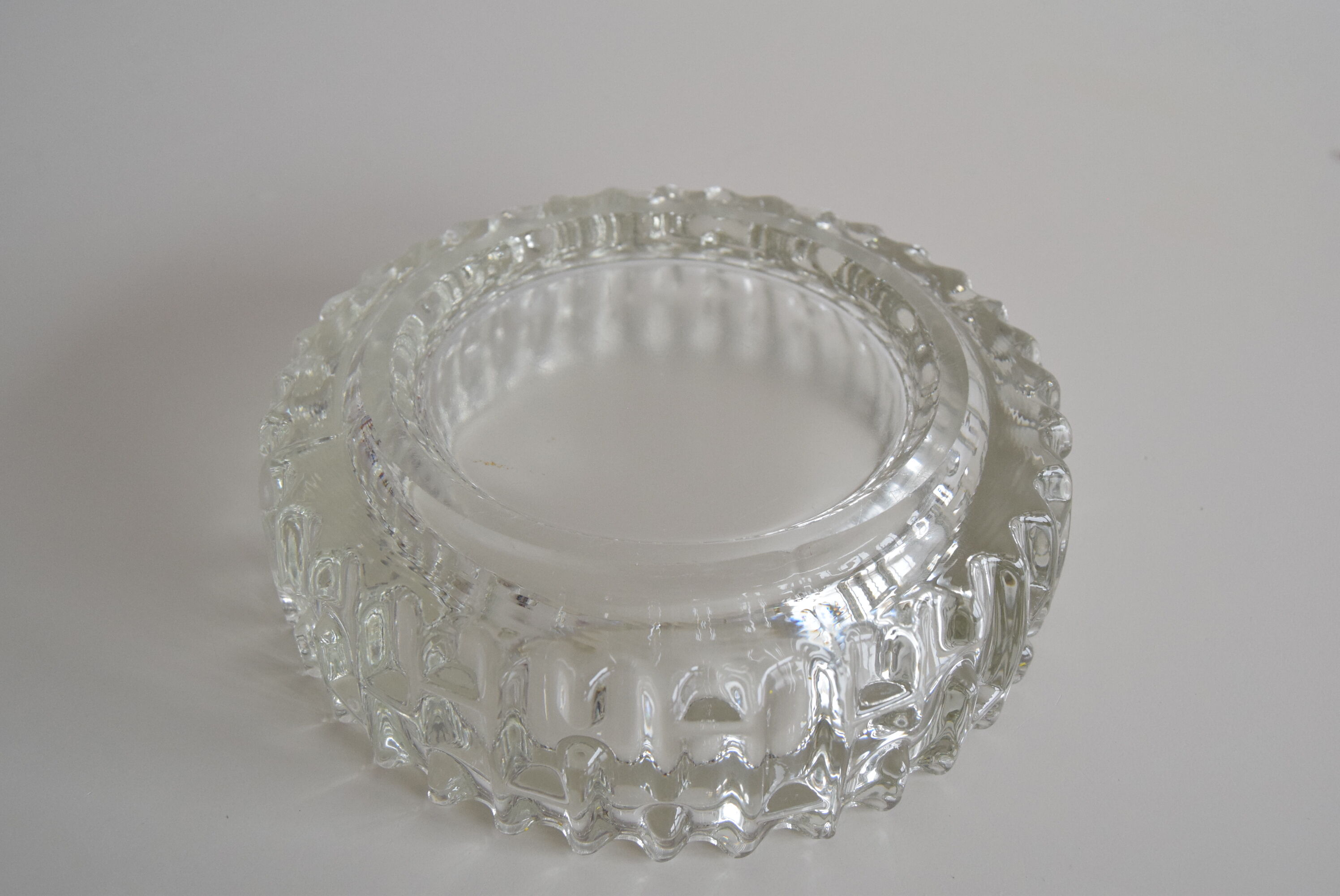 Vintage clear Ashtray-Designed by František Vízner for Hermanova Hut,1960's.
