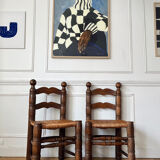 Pair of rustic chairs in the style of Charles Dudouyt.