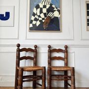 Pair of rustic chairs in the style of Charles Dudouyt.