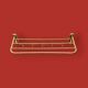 Vintage wall-mounted coat rack in anodised gold aluminium with hat holder.