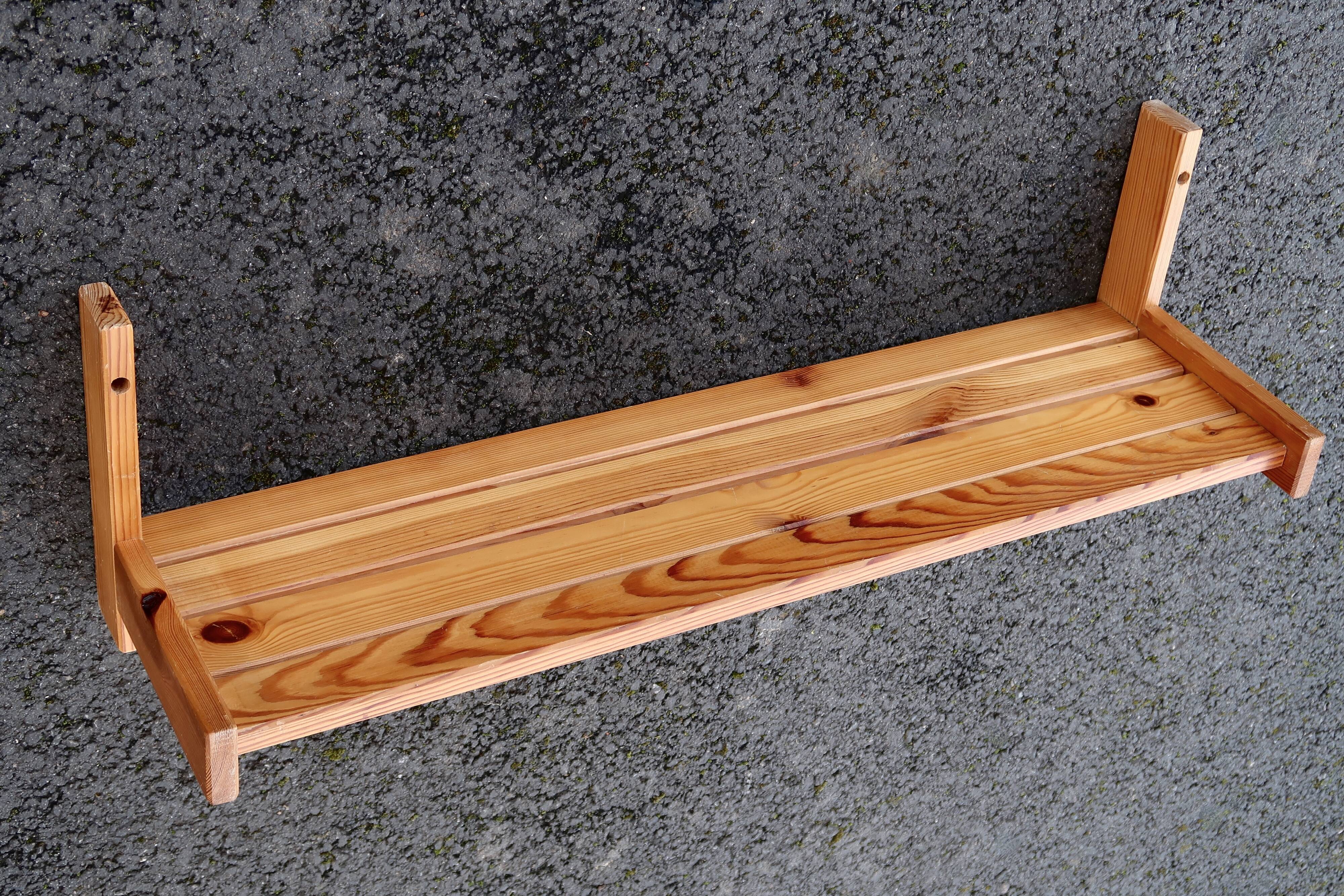 Pine wood shelf, luggage rack, 1960s