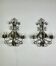 Wrought iron wall lights (pair) with foliage decoration