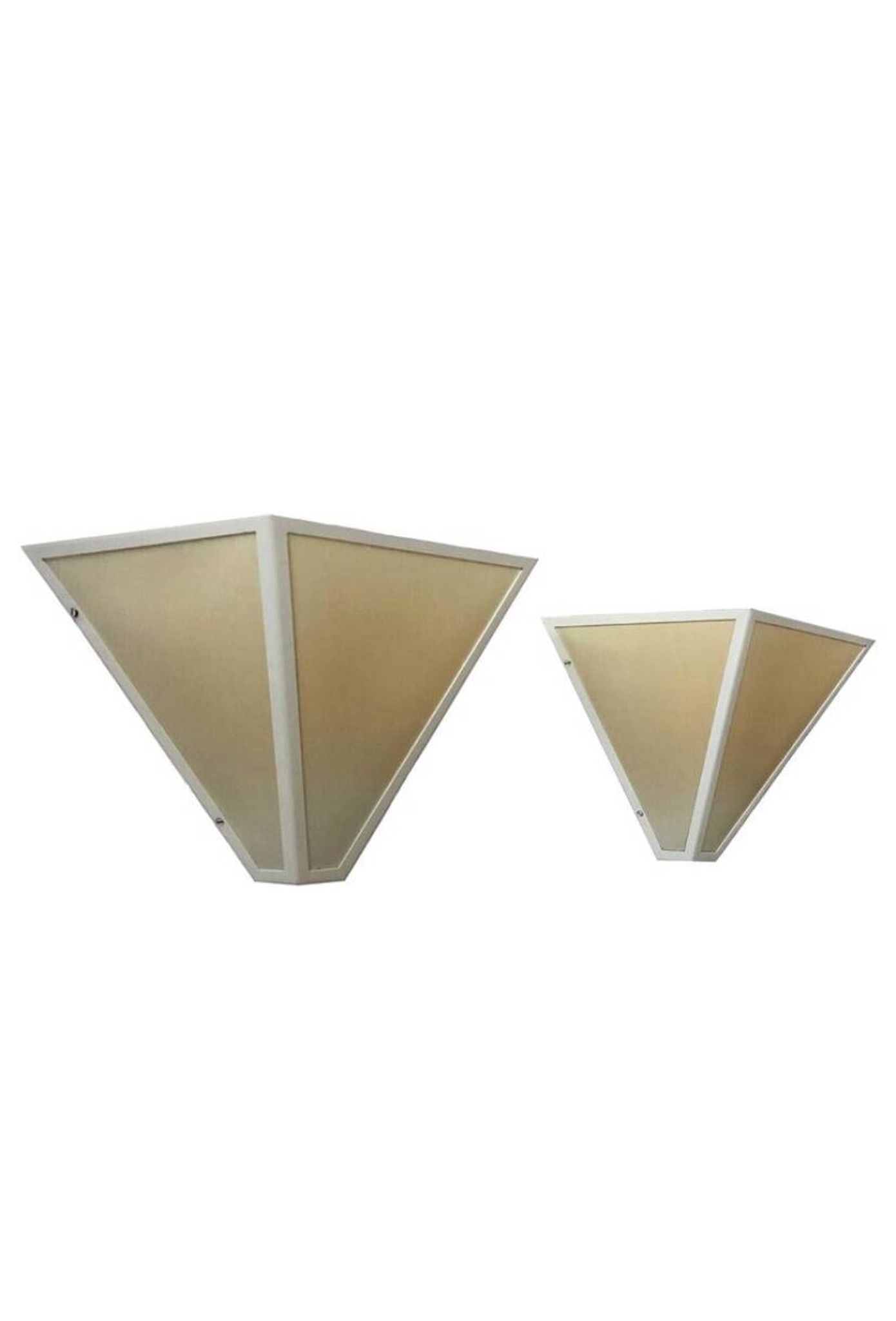 Paire d’applique Metalarte en métal blanc et parchemin