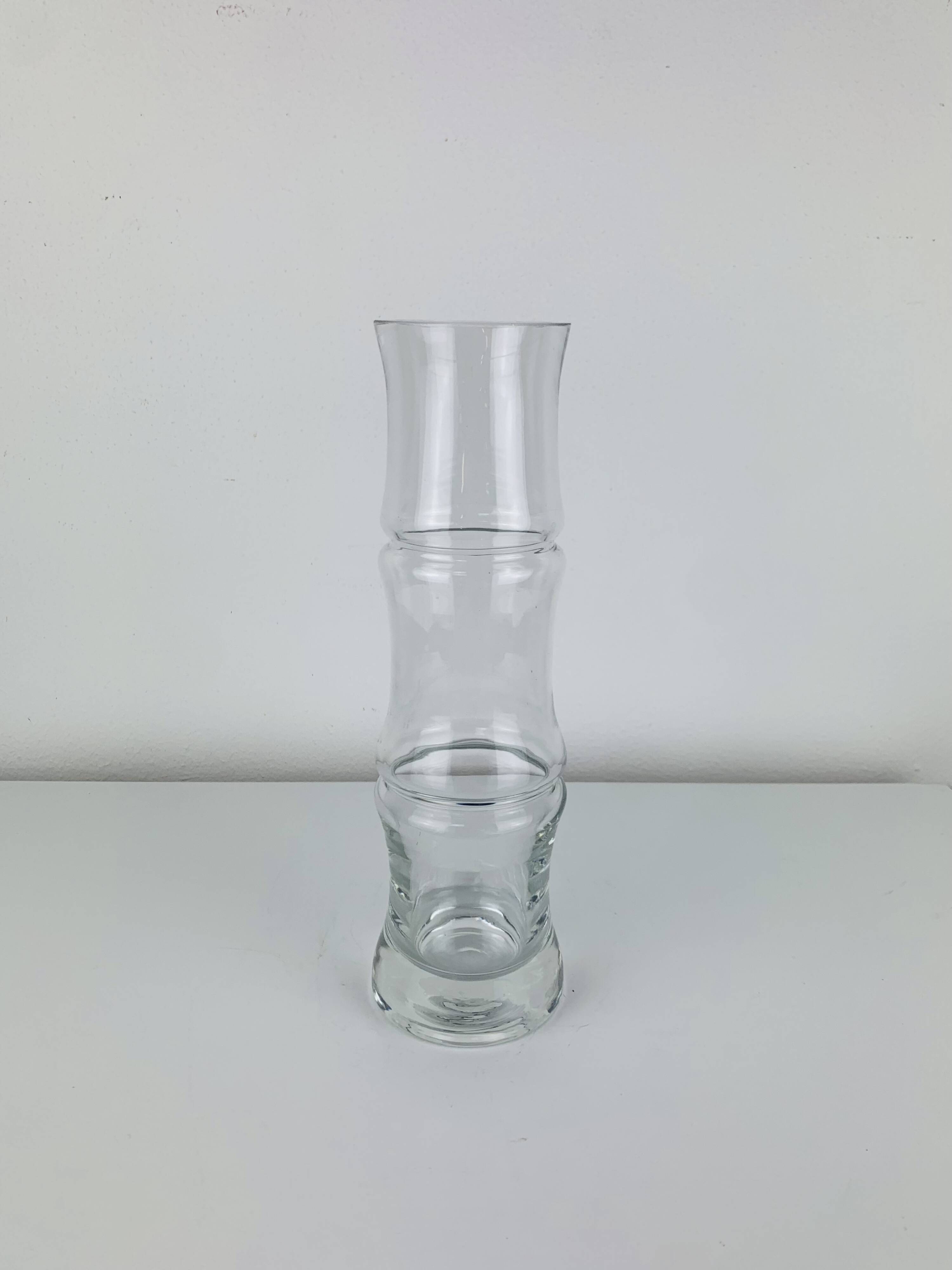 Organic style bamboo glass vase, vintage