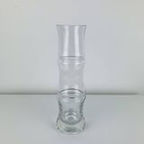 Organic style bamboo glass vase, vintage
