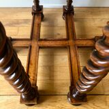 Pedestal table with octagonal tray in turned walnut