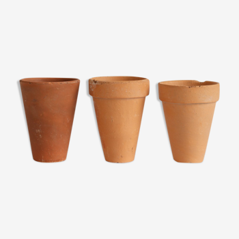 Lot de 3 pots en terre cuite