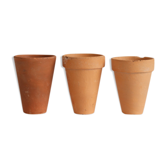 Lot de 3 pots en terre cuite