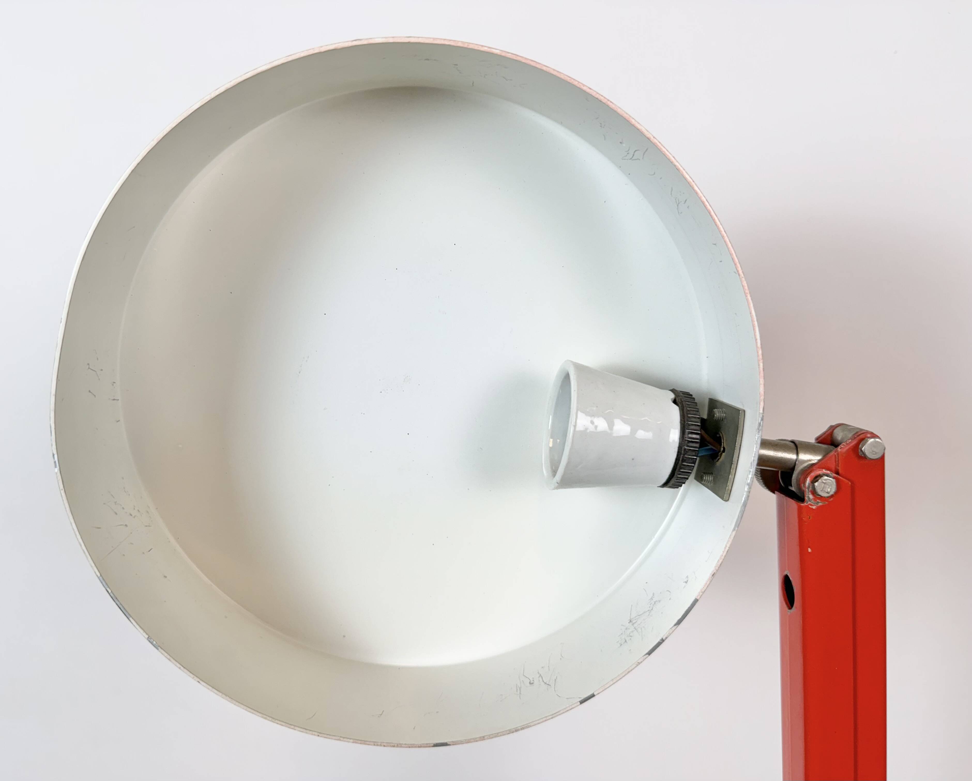 Vintage Red Adjustable Table Lamp, 1970s