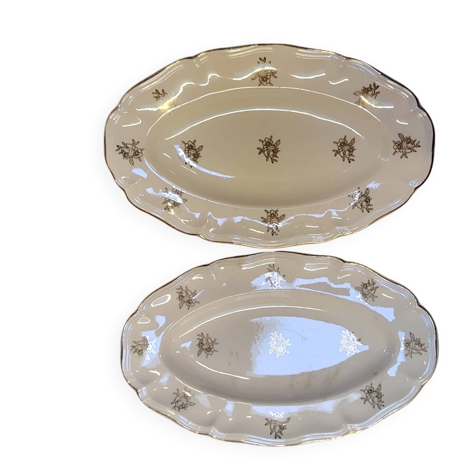 Pair of vintage dishes "Fleur de France" – Sarreguemines, 1950s