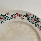 Set of 8 flat plates vintage model Cécile de HBCM