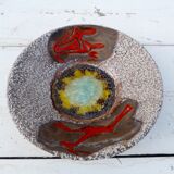 Deep dish Vallauris fat lava background glass animal motifs