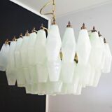 Vintage Italian chandelier - opaline Murano glass