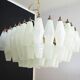 Vintage Italian chandelier - opaline Murano glass