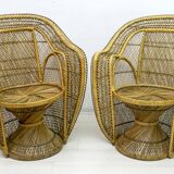 Paire de fauteuils Emmanuelle en osier de style Mid-Century Modern de Kok Maison, 197