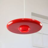 Space-Age Saucer Pendant in Red Plexiglas from Guzzini, 1960s