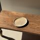 Small oval beige solid petrified wood tray or pocket emptier D24-19 -3311