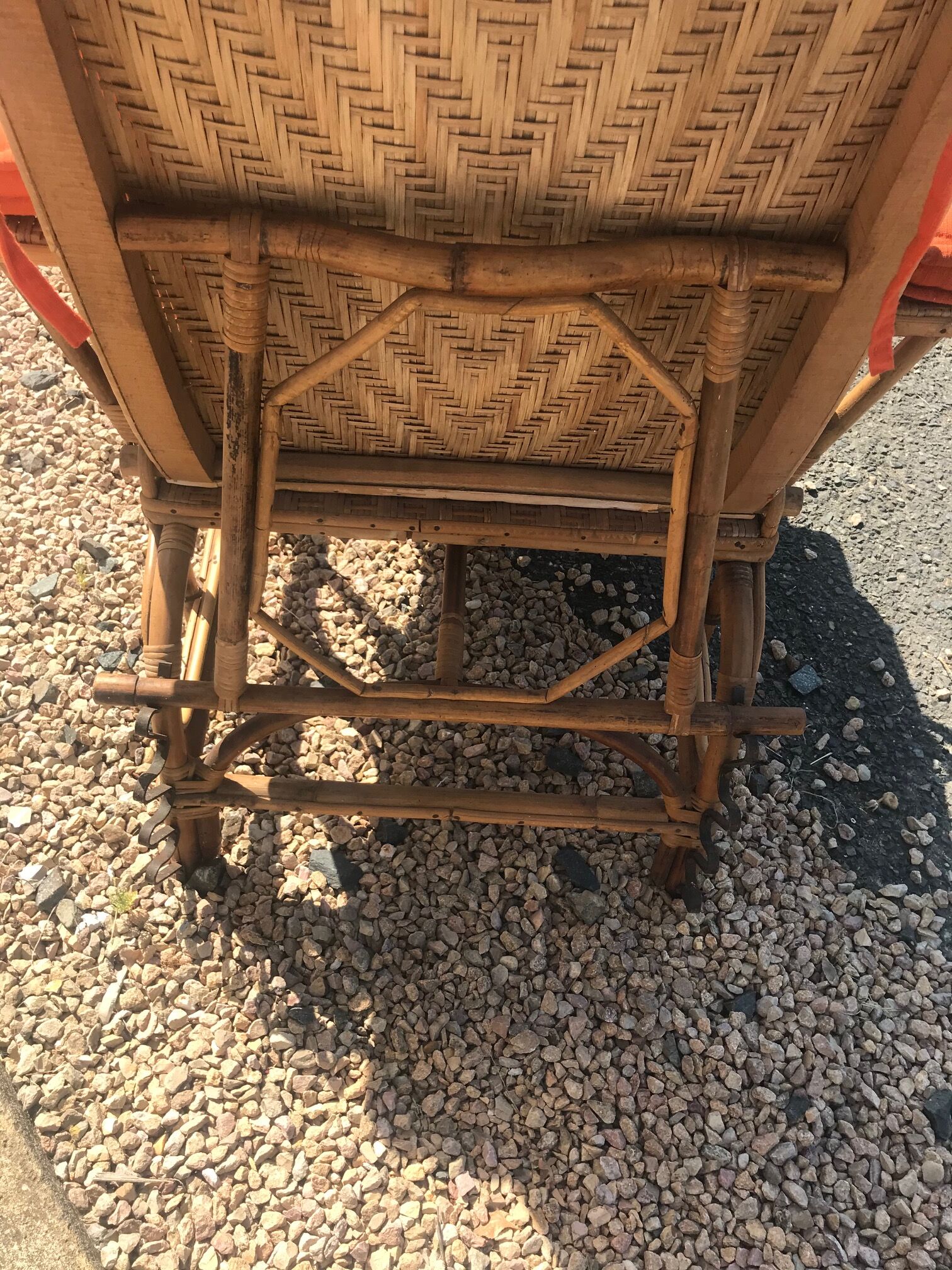 Rattan long chair and cushion