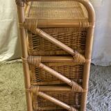 Dresser 5 rattan drawers - 70s