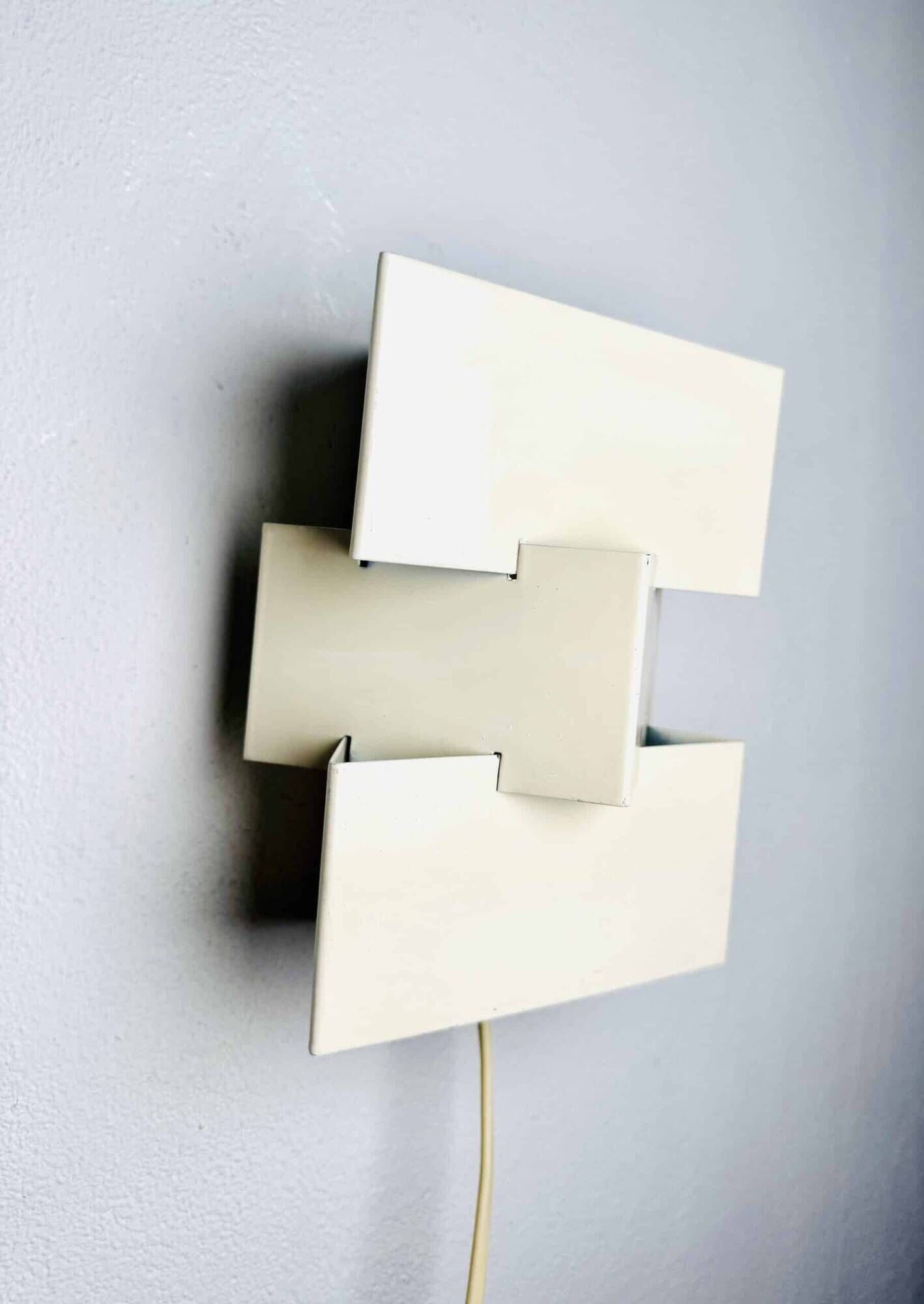 Triangular Geometric Wall Lamp By J.J.M. Hoogervorst For Anvia Nederland, The Netherlands 1960S