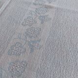 Sky blue damask tablecloth and its 12 towels