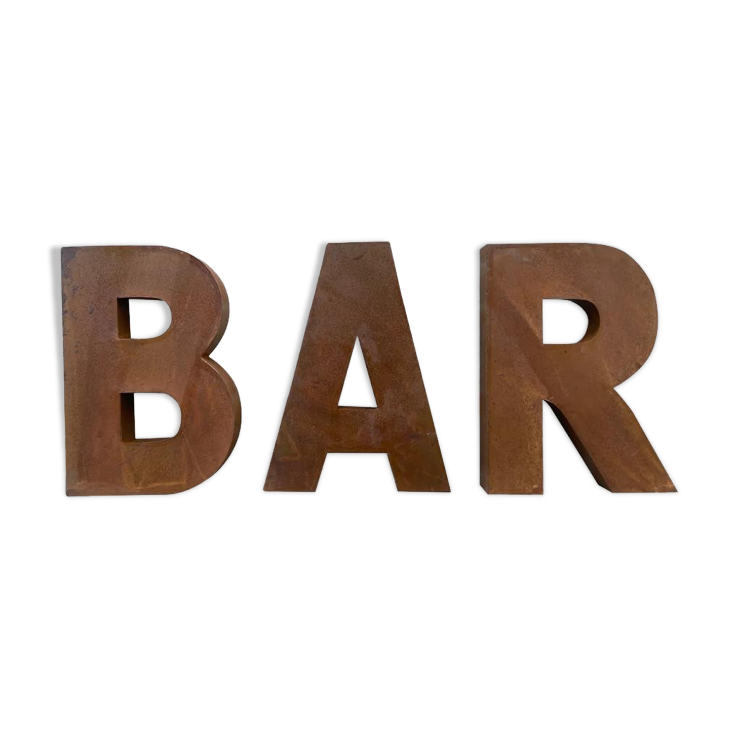 Bar sign in metal letters
