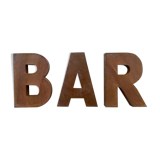 Bar sign in metal letters