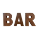Enseigne bar en lettres metaliques
