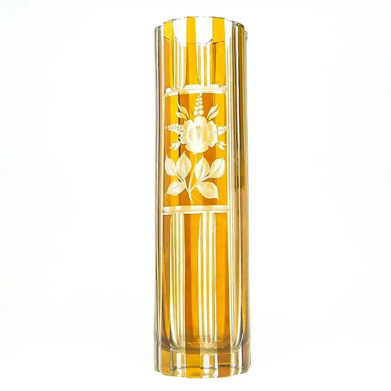 Mid-century modern vase, crystal, Huta Julia, Poland, 1970s