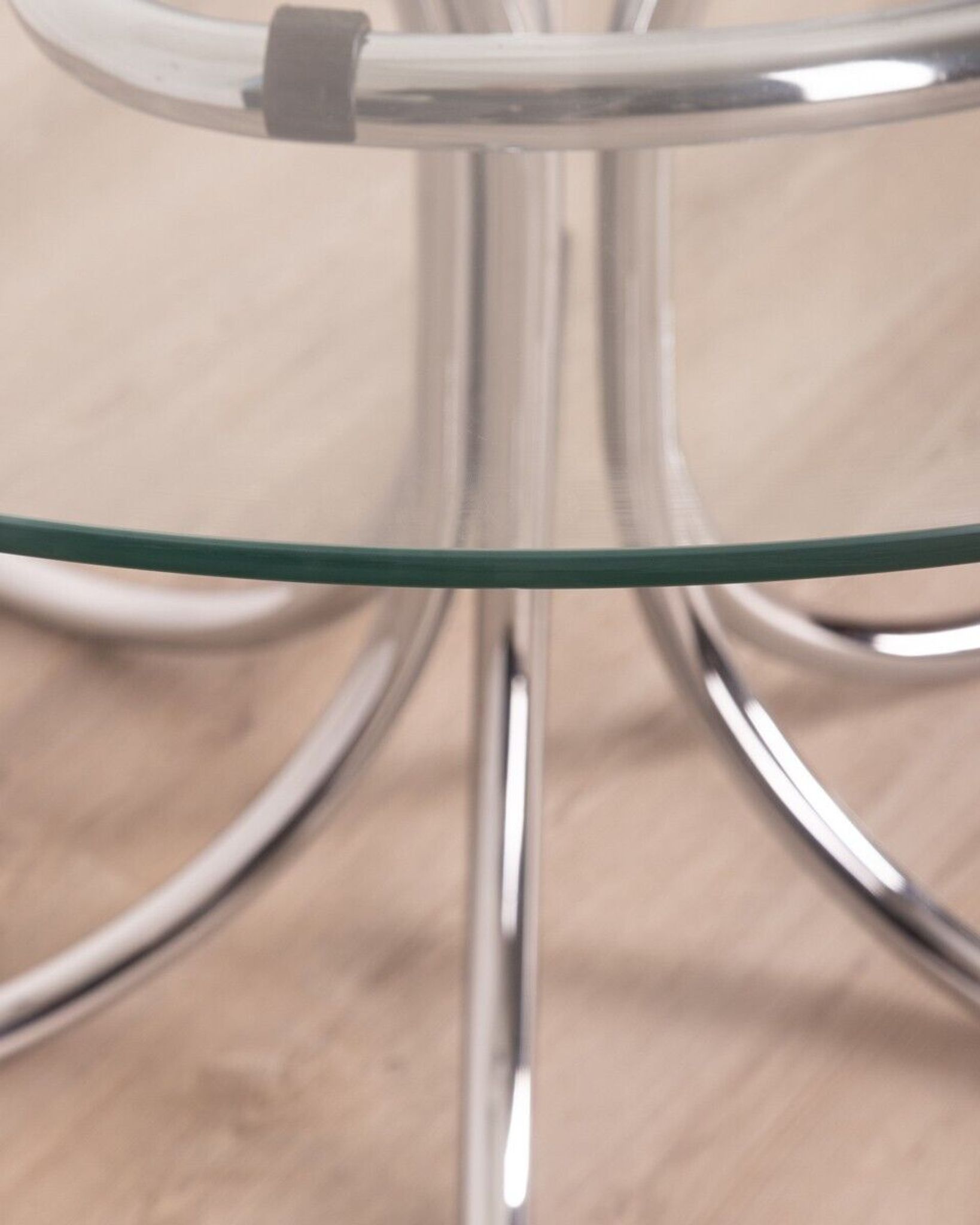 Table ronde en verre vintage design italien des années 1970
