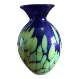 Vase verre soufflé bi couleurs