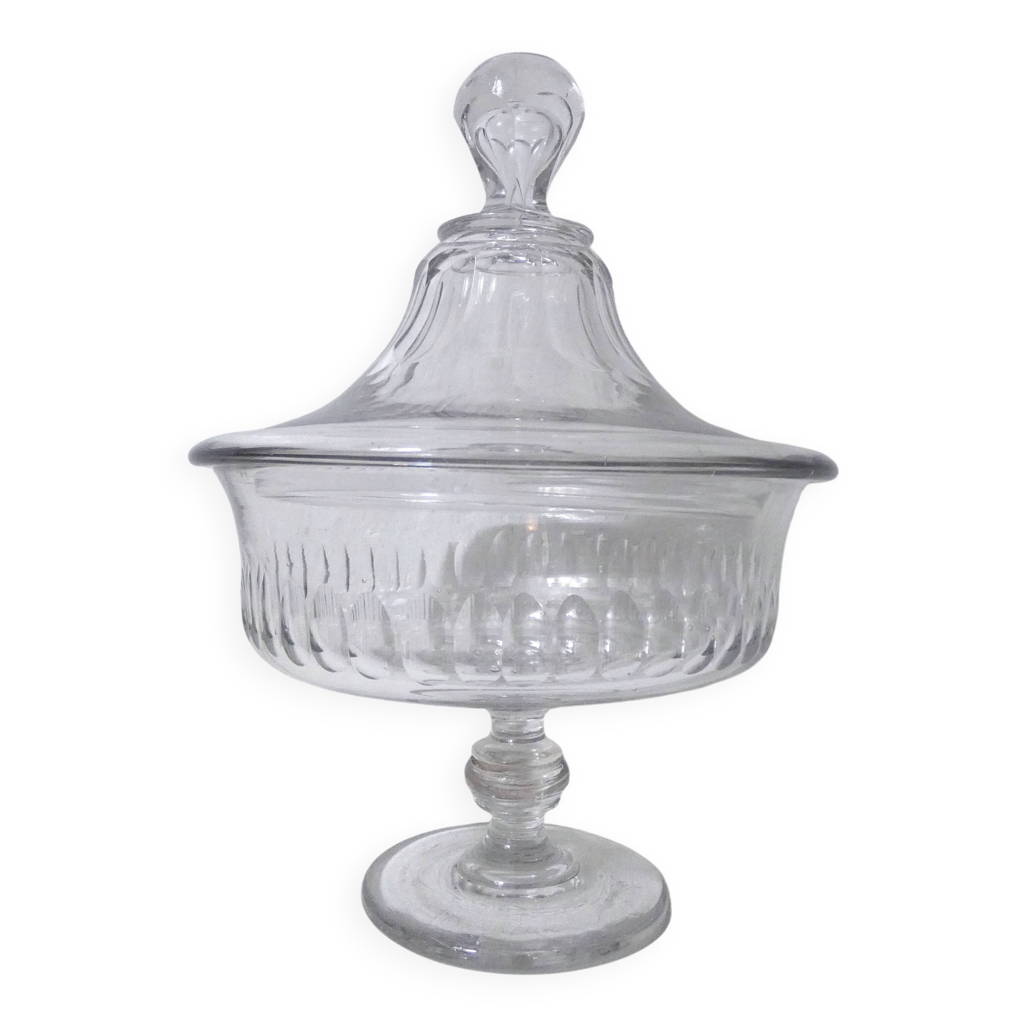 vintage glass covered candy box