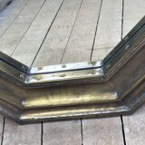 Vintage 1960s octagonal brass and pewter mirror