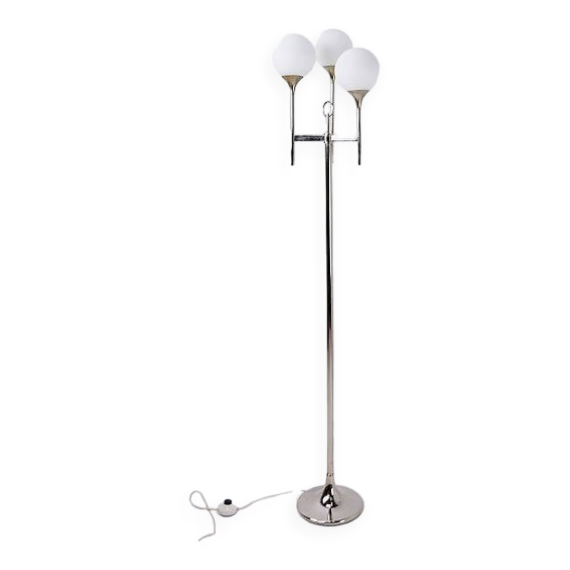 Vintage Chrome Sciolari Floor Lamp, 1970s, Italy