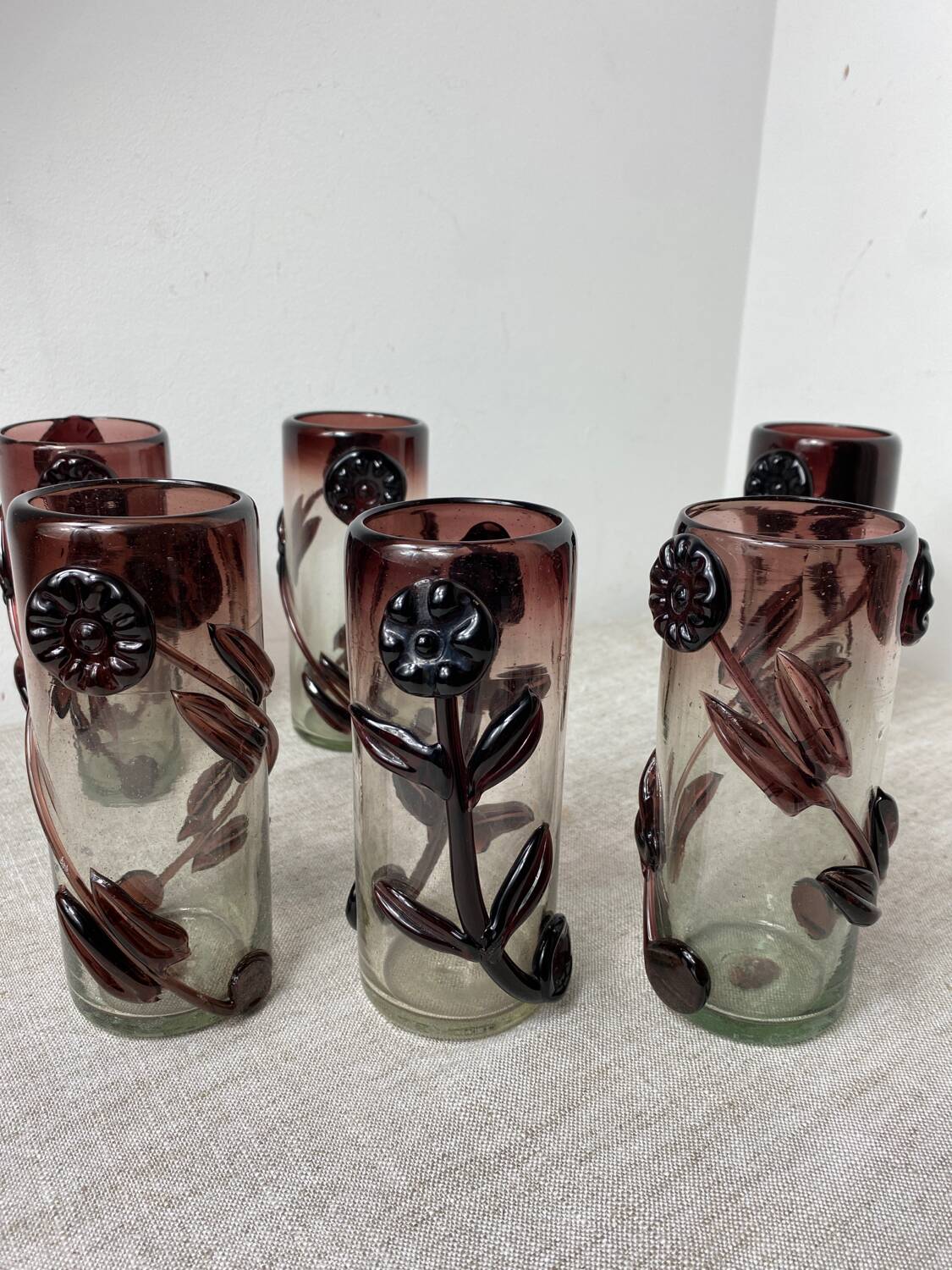 Murano glass glasses and carafe