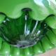 Mid-century portuguese green opaline glass hanging lamp 1960s