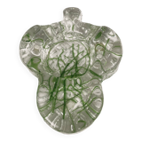 Maxi clover-shaped ashtray in transparent glass with herbivorous inclusions