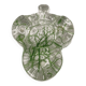Maxi clover-shaped ashtray in transparent glass with herbivorous inclusions