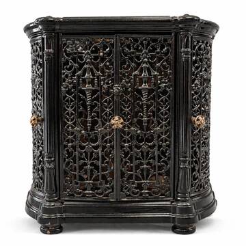 Insert de cheminée antique en fonte orné finition noire