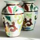 Italian Majolica Vases with Dragon Motif