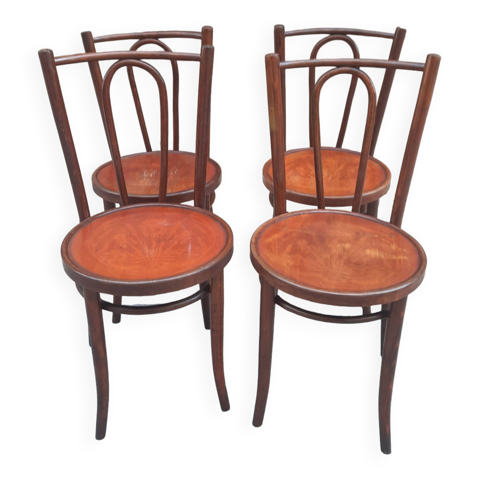 Set of four bistro chairs