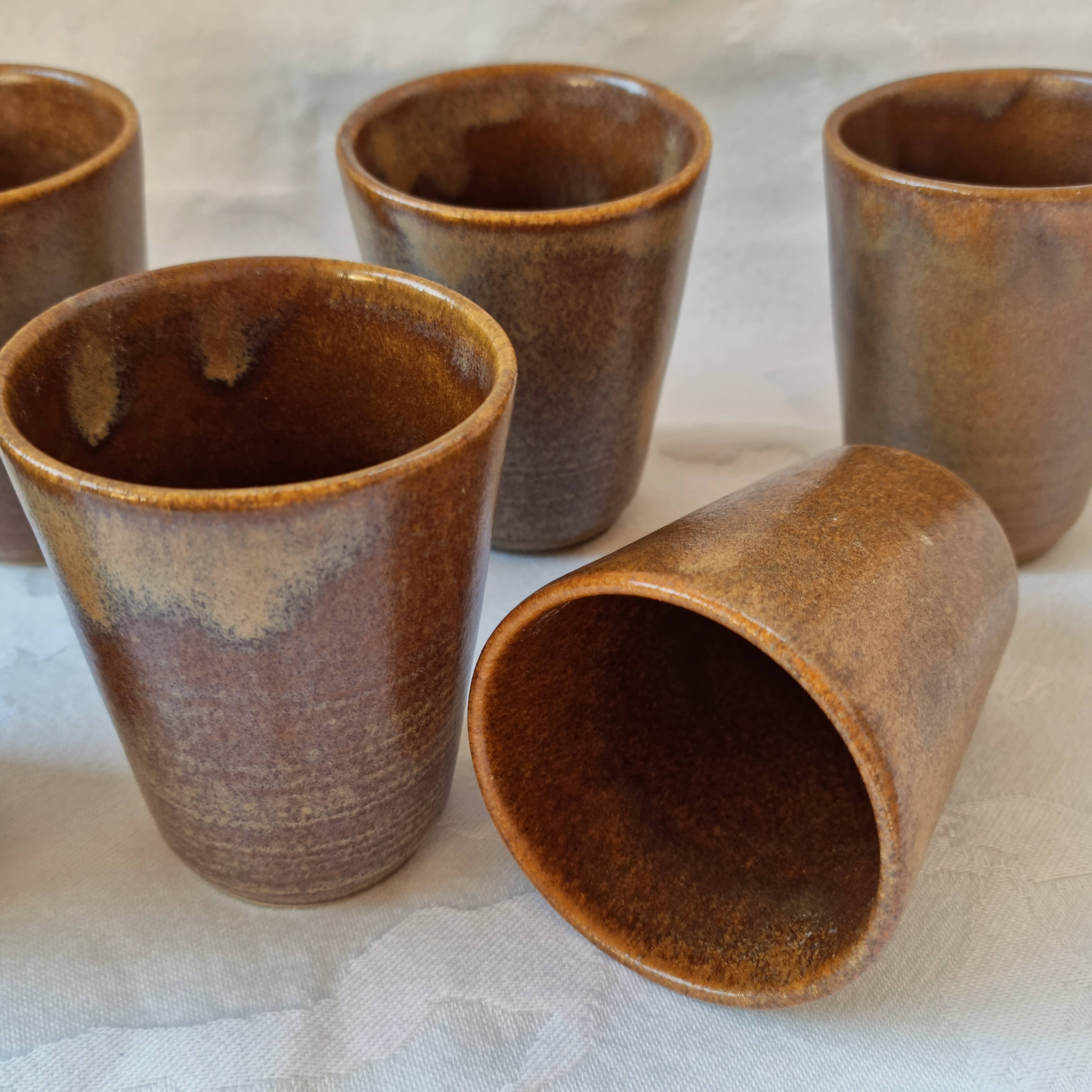 Lot de 6 verres en grès Digoin